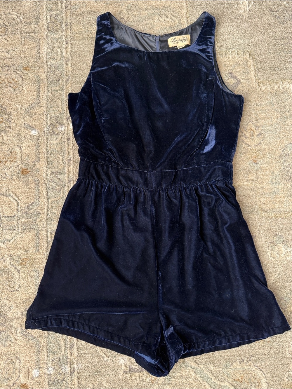 Navy Velvet One-Piece Romper